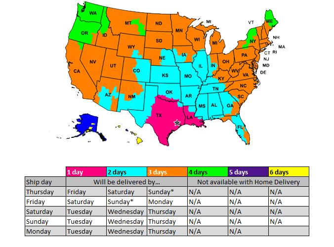 FedEx Home Delivery Map